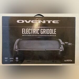 Ovente GD1610B Electric Griddle 16x10 Non-Stick 1200W New in Box